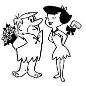 coloriage flintstones barney et betty laroche